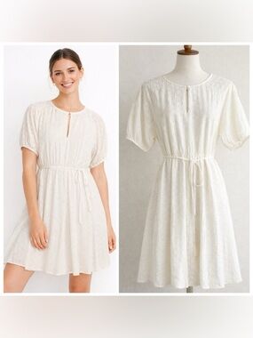 Madewell Eyelet Tassel Tie Mini In Ivory Lighthouse Preppy Minimalist Size 8